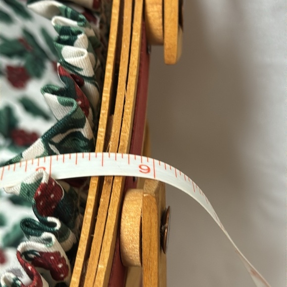 Longaberger 1995 Christmas Holliday Cranberry Basket with liner and protector - Picture 5 of 7